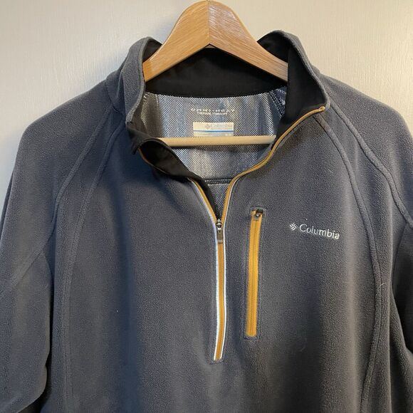 Columbia Men’s Gray Omni Heat Thermal Comfort Fleece Quarter Zip - Medium - Picture 2 of 5